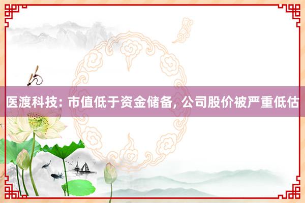 医渡科技: 市值低于资金储备, 公司股价被严重低估