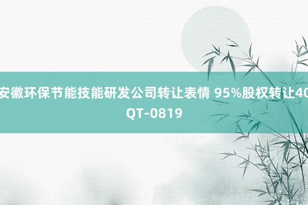 安徽环保节能技能研发公司转让表情 95%股权转让40QT-0819