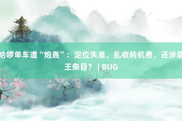 哈啰单车遭“炮轰”：定位失准，乱收转机费，还涉霸王条目？ | BUG